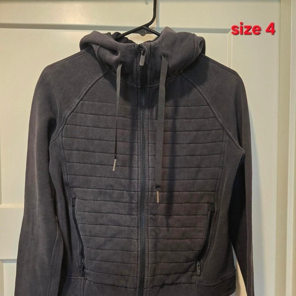 Lululemon Fleece Be True Hoodie Black Moto Full Zip